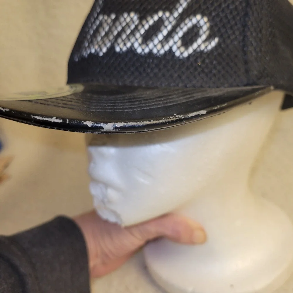 Seventy Seven Mesh Snapback Hat Black Script Logo‎ Trucker Cap Adjustable